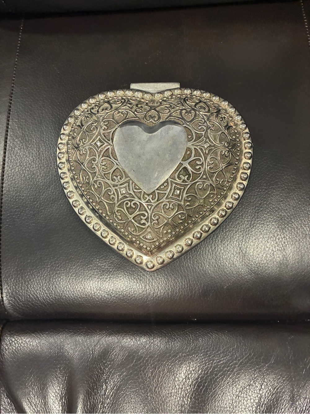 Ornate Vintage Heart-Shaped Jewelry Box